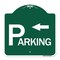 Signmission Parking W/ Arrow Pointing Left, Green & White Aluminum Architectural Sign, 18" x 18", GW-1818-24519 A-DES-GW-1818-24519 - alternate 1